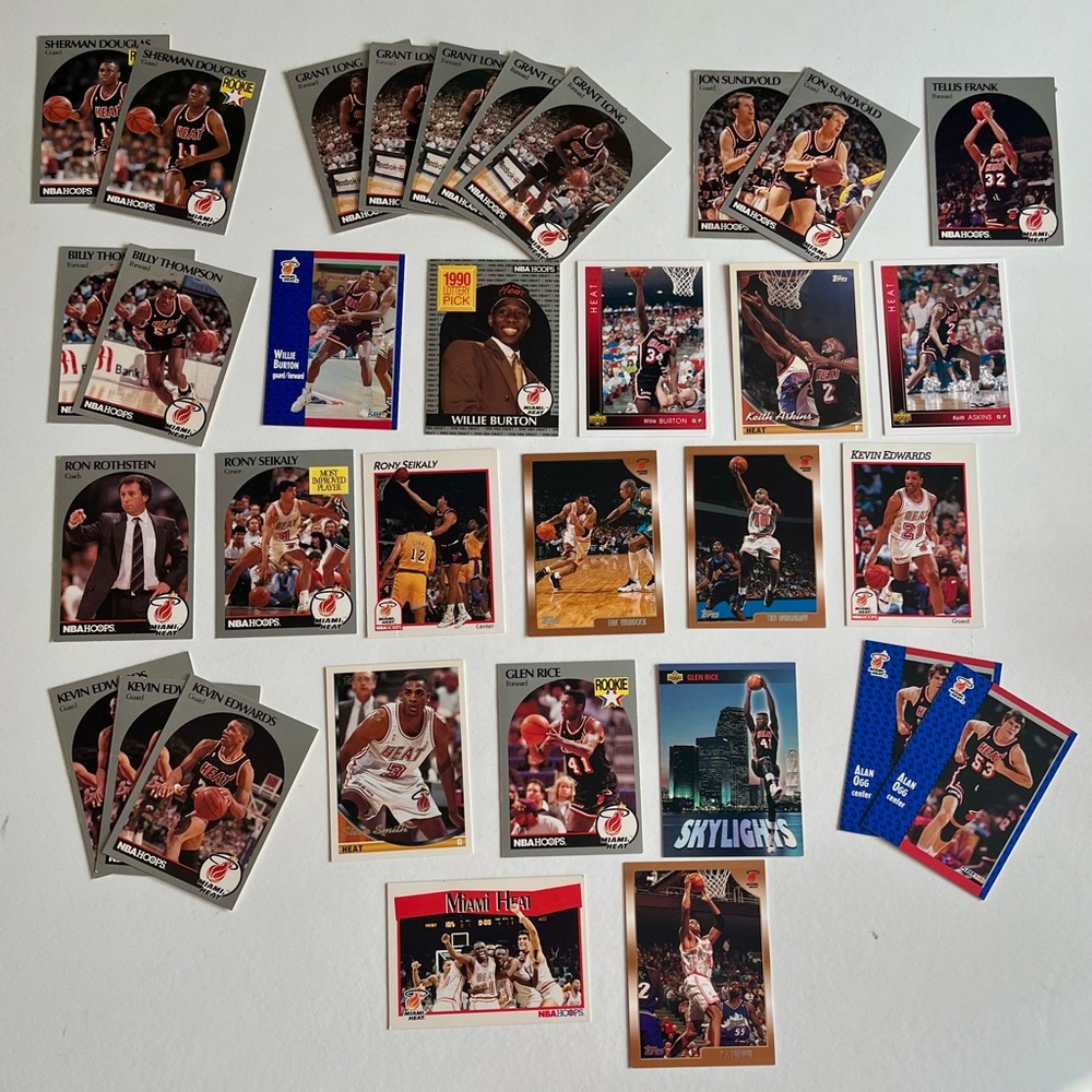 Vintage Miami Heat Basketball Trading Cards Mixed Brands Lot of 33-Unrated